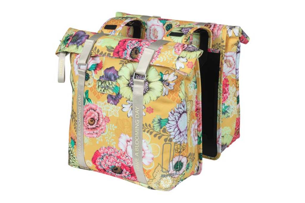 Dubbele-Fietstas-Basil-Bloom-Field-Honey-Yellow-28-35-Liter Dubbele-Fietstas-Basil-Bloom-Field-Honey-Yellow-28-35-Liter